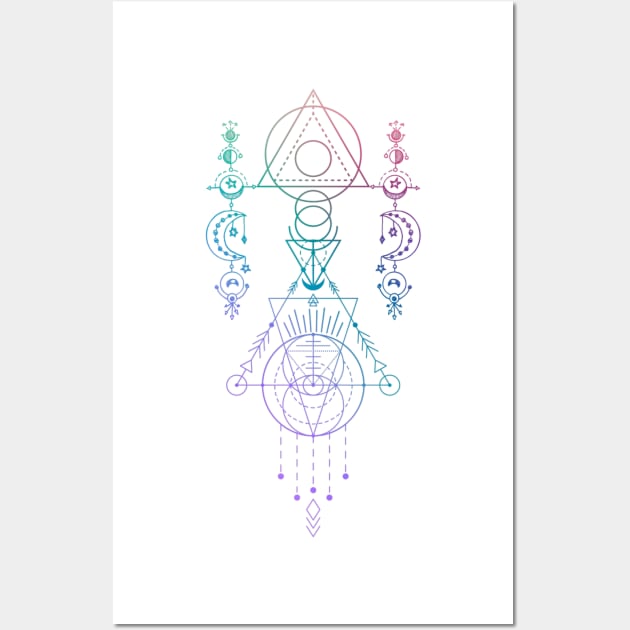 Witchy Moon Phase Magic - Festival Gear - Psychedelic and Spiritual Artwork Wall Art by The Dream Team